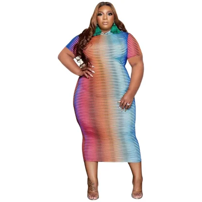 Round Neck Plus Size Maxi Dresses - Image 2