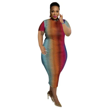 Round Neck Plus Size Maxi Dresses - Image 4