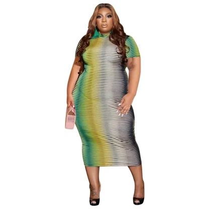 Round Neck Plus Size Maxi Dresses - Image 5