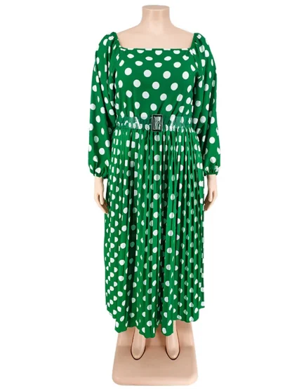 Polka Dot Print Plus Size Maxi Dresses - Image 6