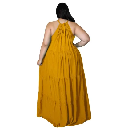 Halter Sleeve Plus Size Maxi Dresses - Image 5
