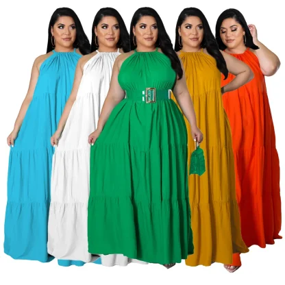 Halter Sleeve Plus Size Maxi Dresses - Image 2