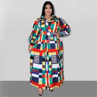Chic Belted Plus Size Maxi Dress