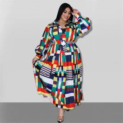 Chic Belted Plus Size Maxi Dress - Image 4