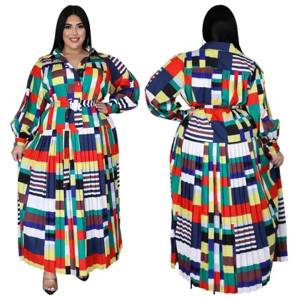 Chic Belted Plus Size Maxi Dress - Image 5