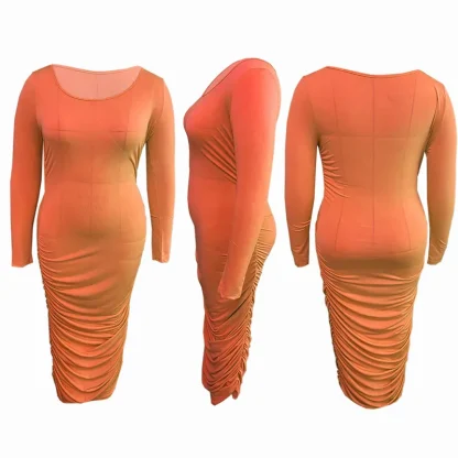 Solid Bodycon Plus Size Maxi Dress - Image 6