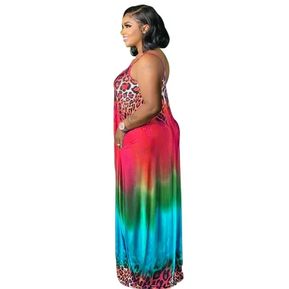 Sexy Leopard Plus Size Maxi Dress - Image 3