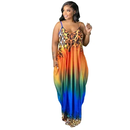 Sexy Leopard Plus Size Maxi Dress