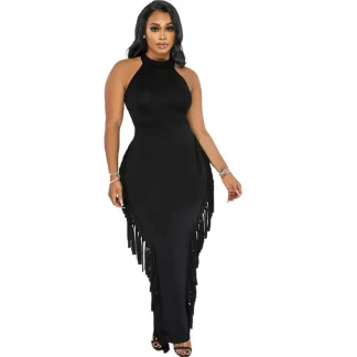 Halter Neck Plus Size Maxi Dress