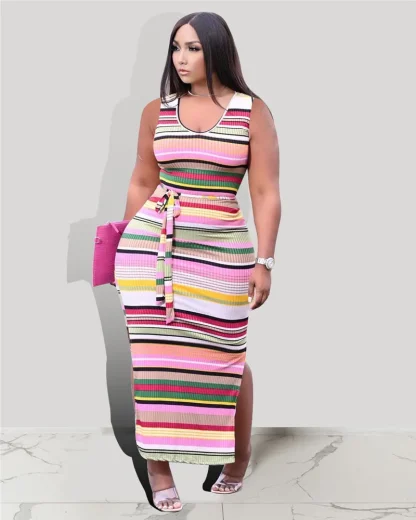 Sexy Slip Hem Plus Size Maxi Dress