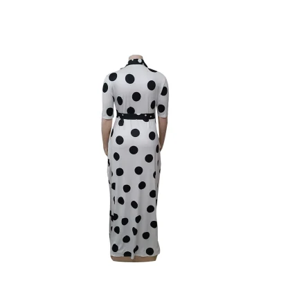 Chic Dot Print Plus Size Maxi Dress - Image 3