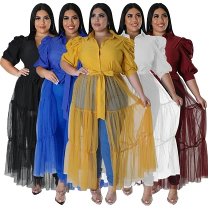 Curvy Chic Mesh Plus Size Maxi Dress - Image 3
