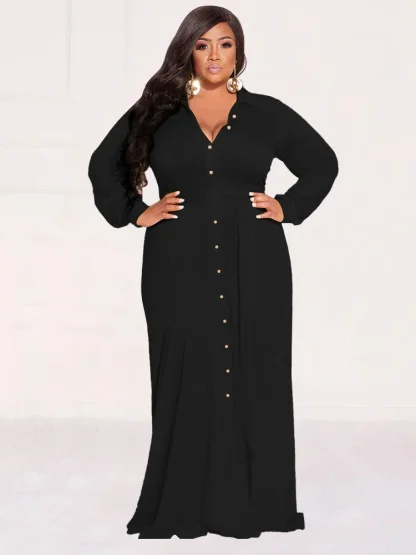 Button-Down Plus Size Maxi Dress
