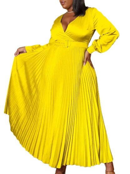 Draped V-Neck Plus Size Maxi Dress - Image 4