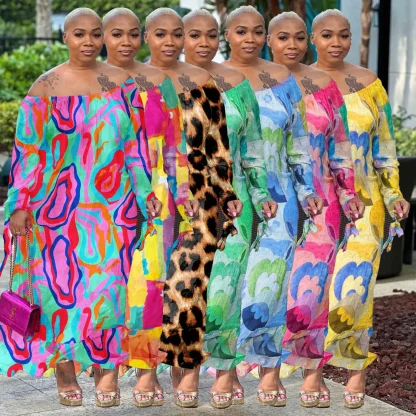 Loose Printed Plus Size Maxi Dress - Image 2