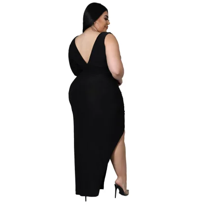 Sexy Hollow Out Plus Size Maxi Dress - Image 3
