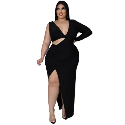 Sexy Hollow Out Plus Size Maxi Dress