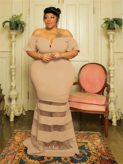 Short Sleeve Plus Size Maxi Dress - Image 2