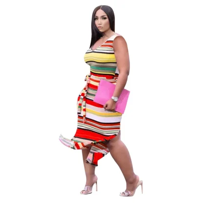 Sexy Slip Hem Plus Size Maxi Dress - Image 2