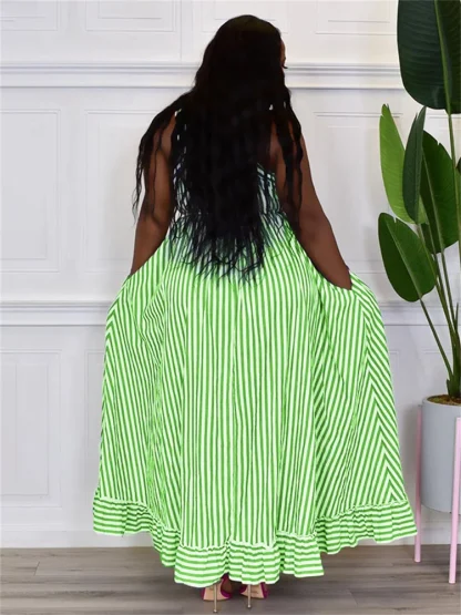 Elegant Striped Plus Size Maxi Dress - Image 2