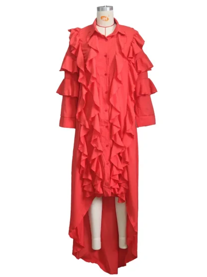 Puff Sleeve Plus Size Maxi Dress - Image 5