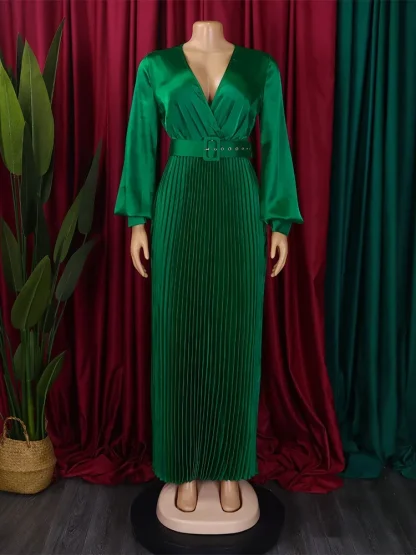 Draped V-Neck Plus Size Maxi Dress - Image 6
