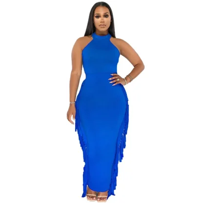 Halter Neck Plus Size Maxi Dress - Image 3