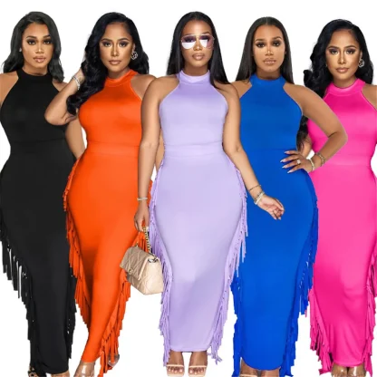 Halter Neck Plus Size Maxi Dress - Image 2