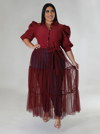 Curvy Chic Mesh Plus Size Maxi Dress - Image 4