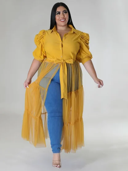Curvy Chic Mesh Plus Size Maxi Dress - Image 5