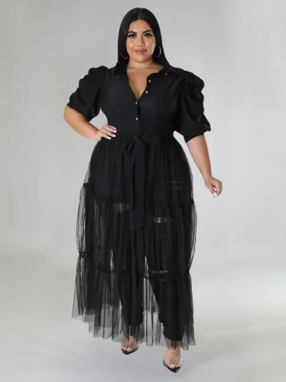 Curvy Chic Mesh Plus Size Maxi Dress