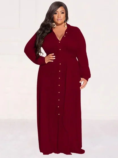Button-Down Plus Size Maxi Dress - Image 3