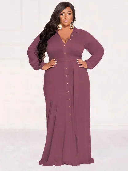 Button-Down Plus Size Maxi Dress - Image 4