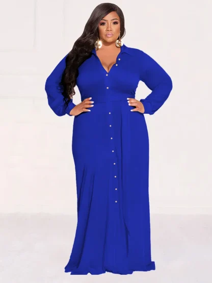 Button-Down Plus Size Maxi Dress - Image 6