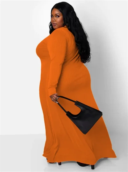 Solid Color Plus Size Maxi Dress - Image 2