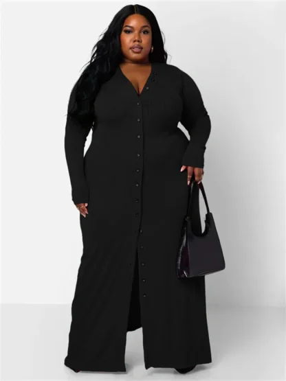 Solid Color Plus Size Maxi Dress