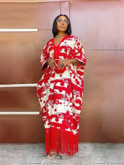 Tassel Hem Plus Size Maxi Dress - Image 4