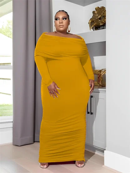 Sexy Off-Shoulder Plus Size Maxi Dress - Image 5