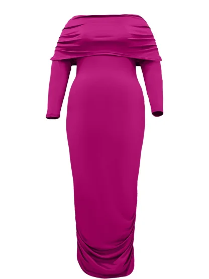 Sexy Off-Shoulder Plus Size Maxi Dress - Image 6