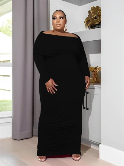 Sexy Off-Shoulder Plus Size Maxi Dress