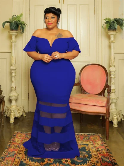 Short Sleeve Plus Size Maxi Dress - Image 5
