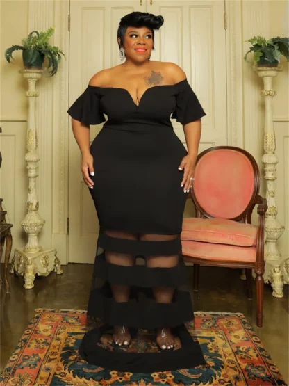 Short Sleeve Plus Size Maxi Dress