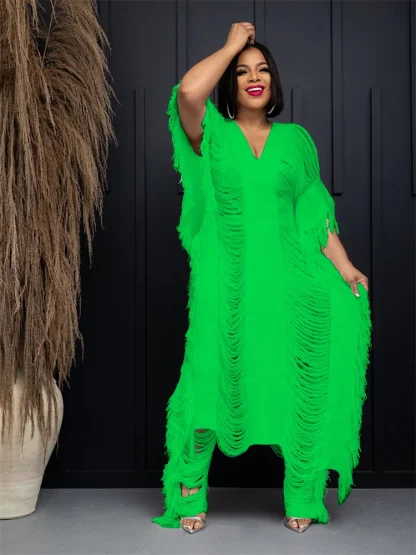 Hollow Out Knitted Plus Size Maxi Dress - Image 3
