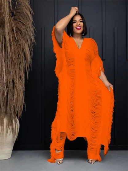 Hollow Out Knitted Plus Size Maxi Dress - Image 4
