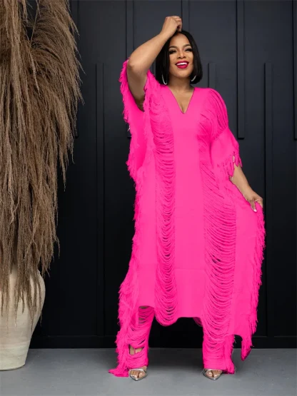 Hollow Out Knitted Plus Size Maxi Dress - Image 5
