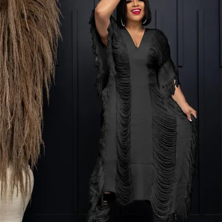 Hollow Out Knitted Plus Size Maxi Dress
