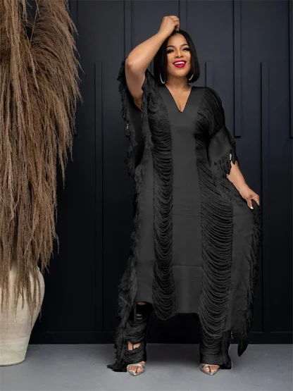 Hollow Out Knitted Plus Size Maxi Dress