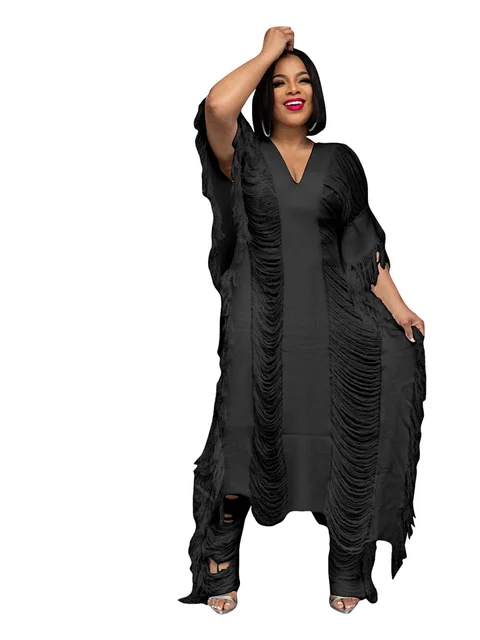 white christmas dresses Plus Size Knit Ruffle Sleeve Evening Dress main image 0