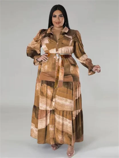 Tie-Dye Printed Plus Size Maxi Dress - Image 6