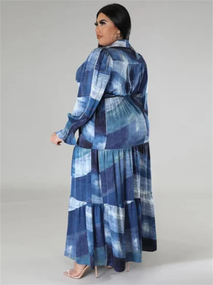 Tie-Dye Printed Plus Size Maxi Dress - Image 2